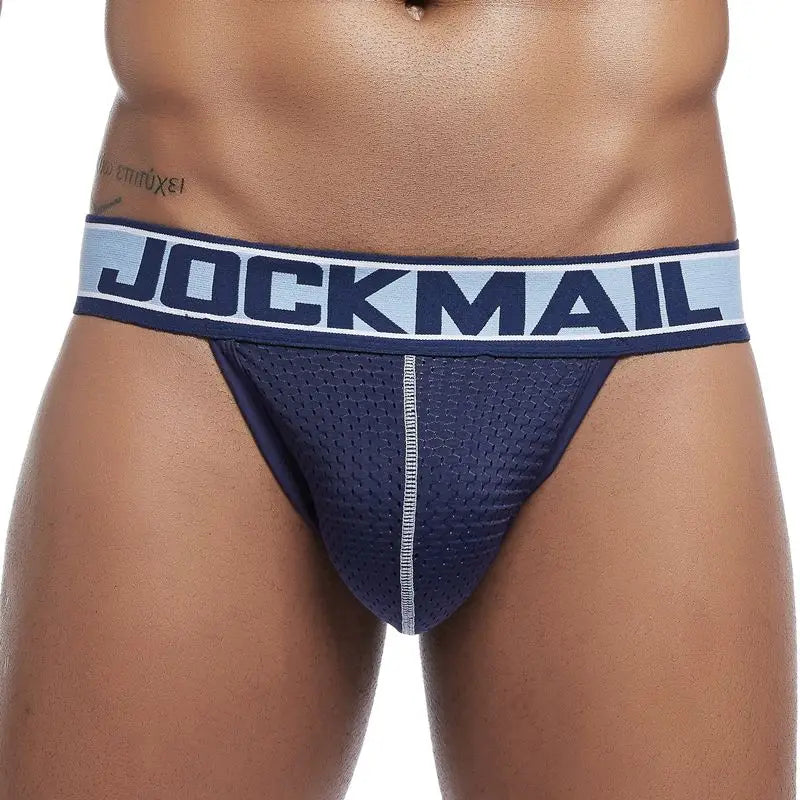 JOCKMAIL Strap Men Underwear Penis Pouch Briefs Camouflage Men Thong Sexy Gay Jockstrap Mesh Male Panties Cueca Tanga Hombre - Cosmic Twink