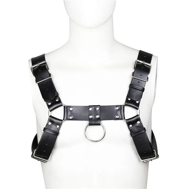 Men Bondage Black Men Harness for Leather Adjustable Body Clothing - Cosmic Twink