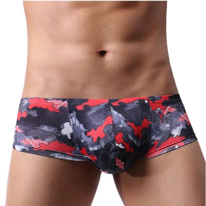 Boxer Mens Underwear Men Low Waist Print Boxers Panties Sexy Breathable Boxershorts Men U Pouch Bikini Shorts Gay Underwear - Cosmic Twink