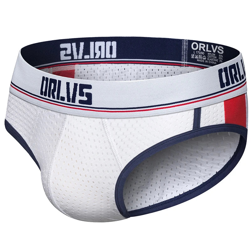 ORLVS Brand sexy gay briefs men underwear male panties breathable kincker for men jockstrap gay bikini briefs cueca tanga hombre - Cosmic Twink