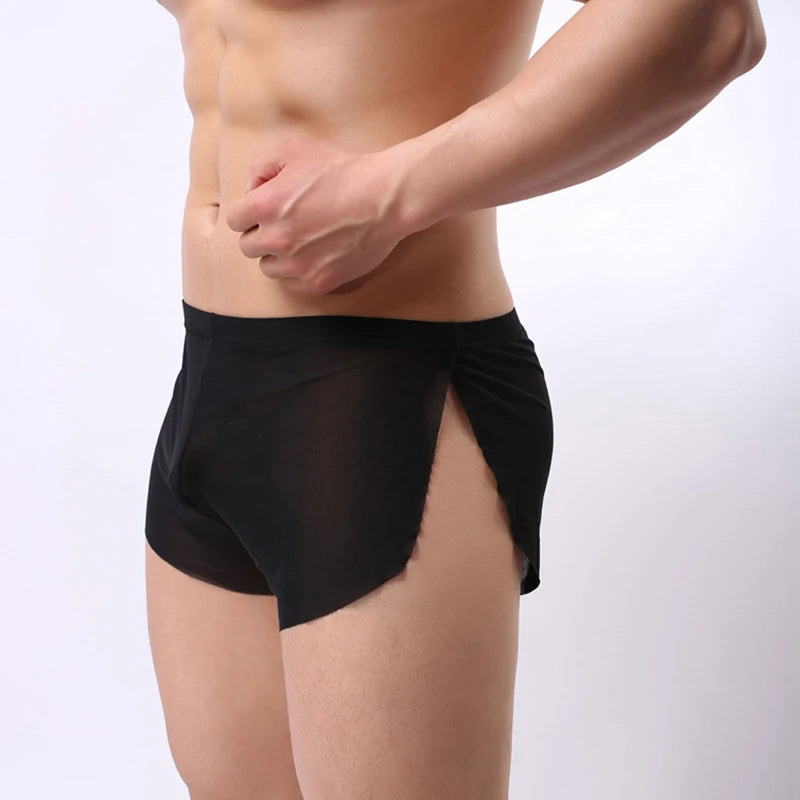 Sexy Underwear Briefs Gay Bikini Men's Underpants Briefs Transparent Underpants Man Ice Silk Breathable Confortable Briefs A820 - Cosmic Twink