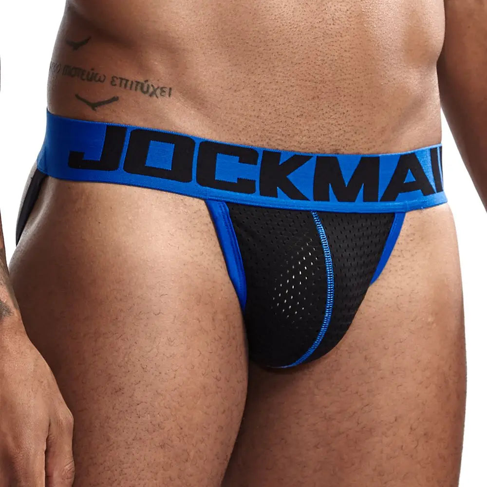 JOCKMAIL Strap Men Underwear Penis Pouch Briefs Camouflage Men Thong Sexy Gay Jockstrap Mesh Male Panties Cueca Tanga Hombre - Cosmic Twink