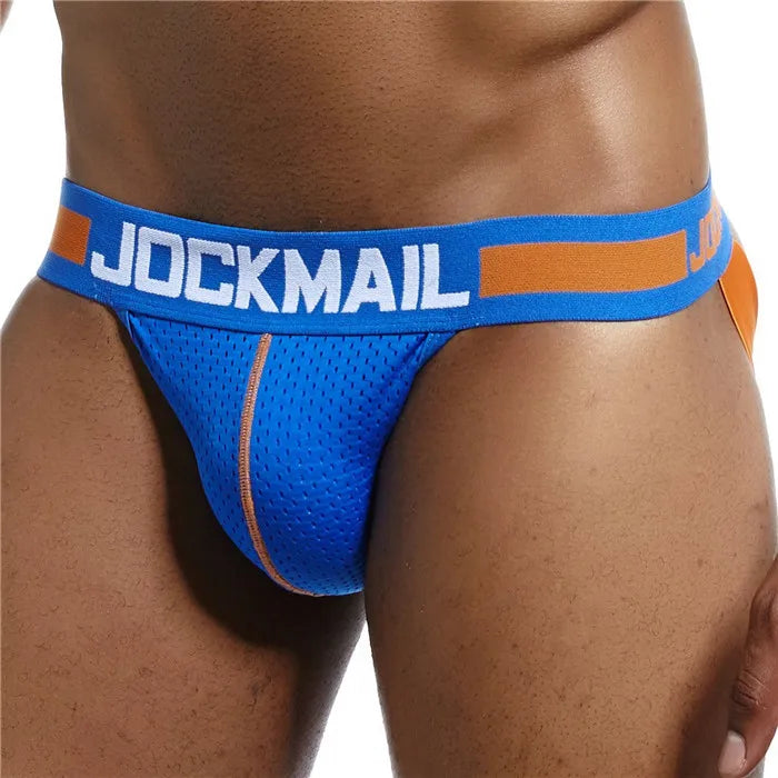 JOCKMAIL Strap Men Underwear Penis Pouch Briefs Camouflage Men Thong Sexy Gay Jockstrap Mesh Male Panties Cueca Tanga Hombre - Cosmic Twink
