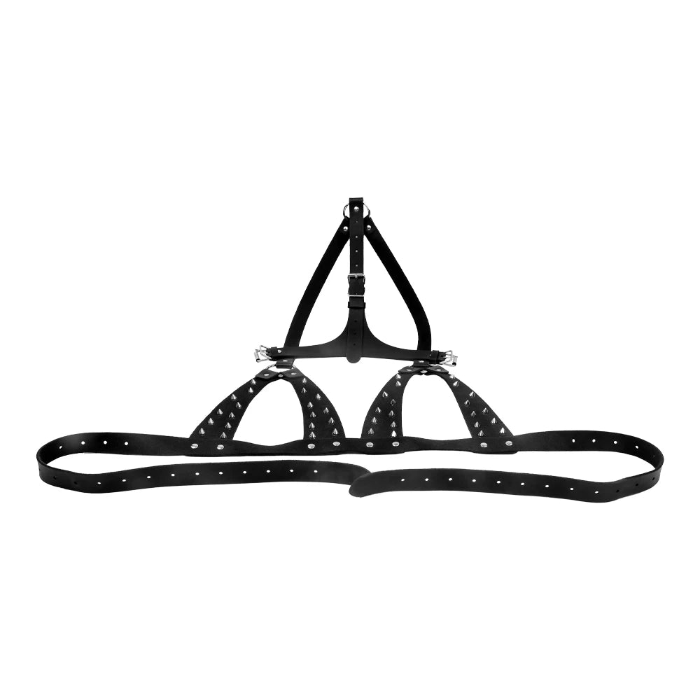 FAAK Adjustable Harness Bondage Leather for Women Breast Training BDSM Corset Slave Game - Cosmic Twink