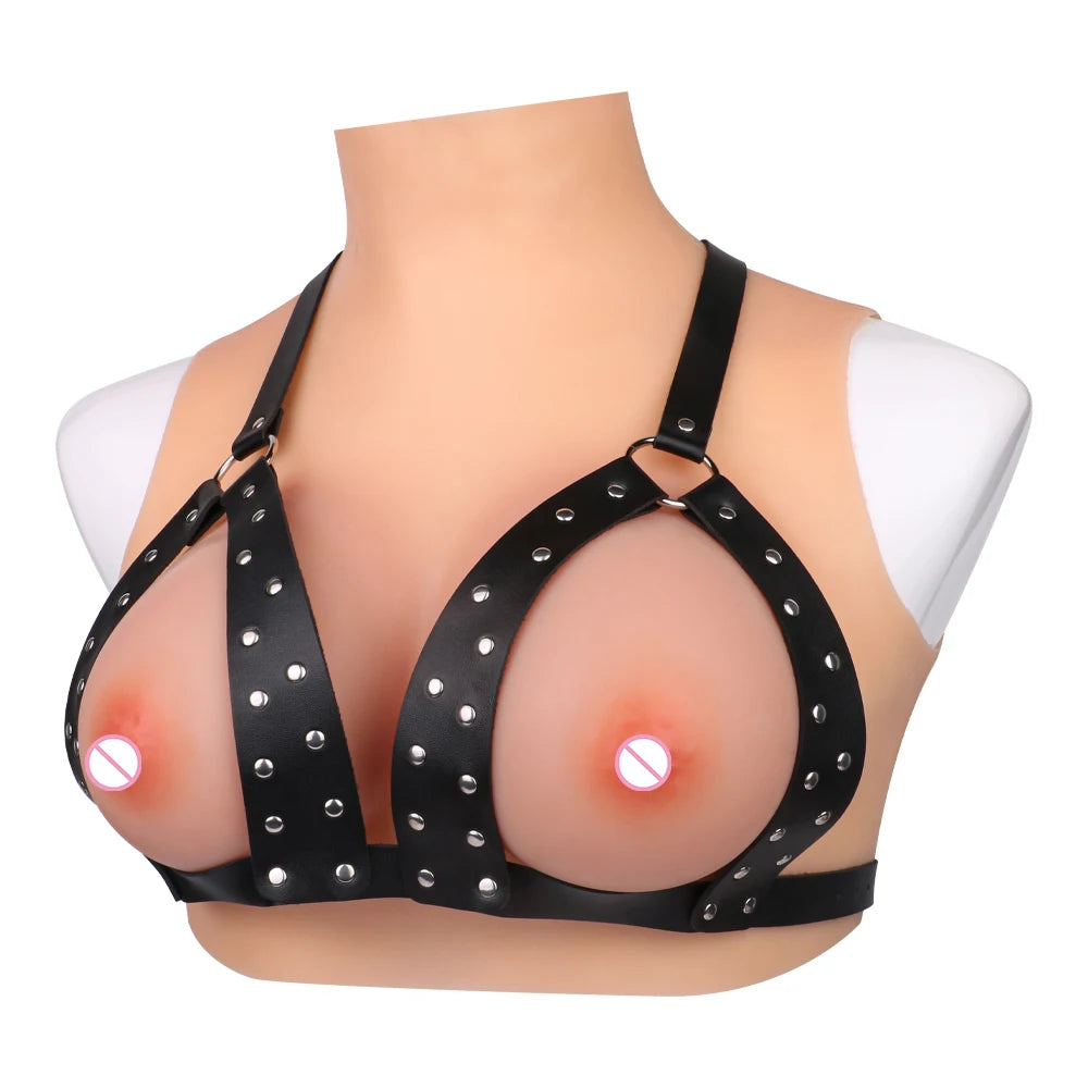 FAAK Adjustable Harness Bondage Leather for Women Breast Training BDSM Corset Slave Game - Cosmic Twink