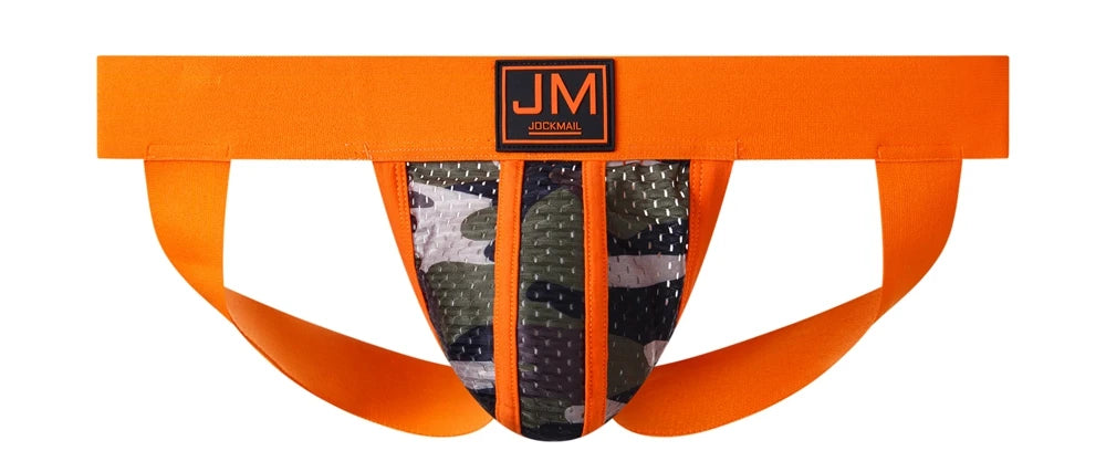 JOCKMAIL Strap Men Underwear Penis Pouch Briefs Camouflage Men Thong Sexy Gay Jockstrap Mesh Male Panties Cueca Tanga Hombre - Cosmic Twink