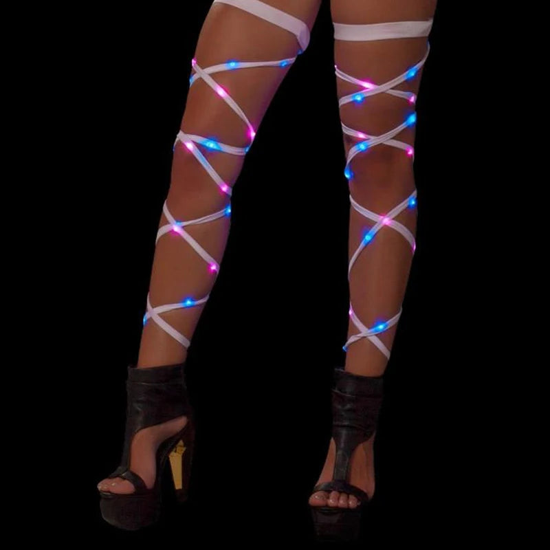 New Women's LED Rave Leg Wraps clothing accessories Personality Fashion Suitable For Multiple Scenarios LED lights Up Leg Wraps - Cosmic Twink