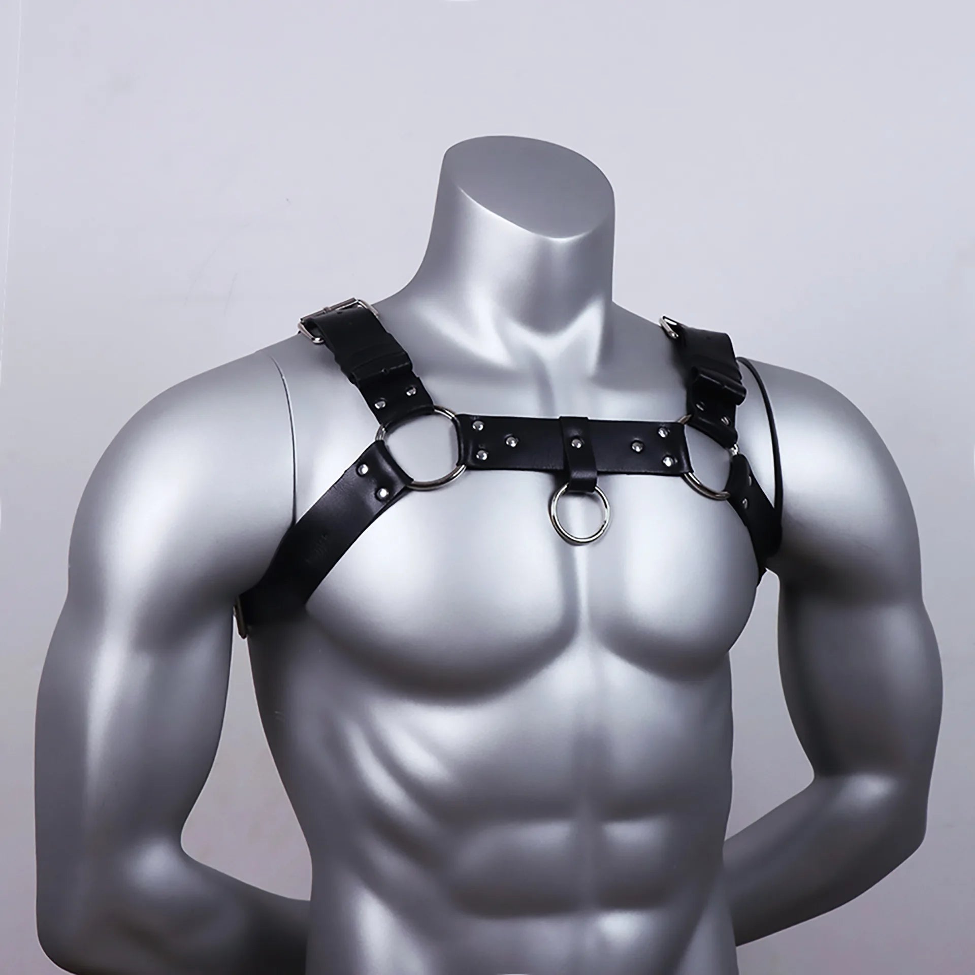 Gay Rave Harness Fetish Men Sexual Harness Belts Adjustable Leather Tops Body Chest Strap Erotic Rave Gay Clothing For BDSM - Cosmic Twink