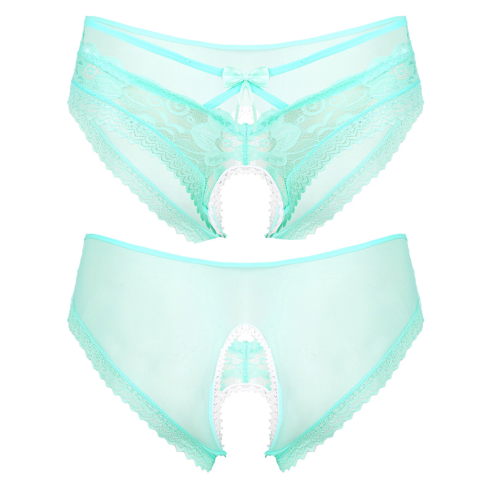 Mens Sexy Panties Lingerie Gay Male Sexy Briefs Underwear See-Through Mesh Strappy Crotchless Underpants - Cosmic Twink