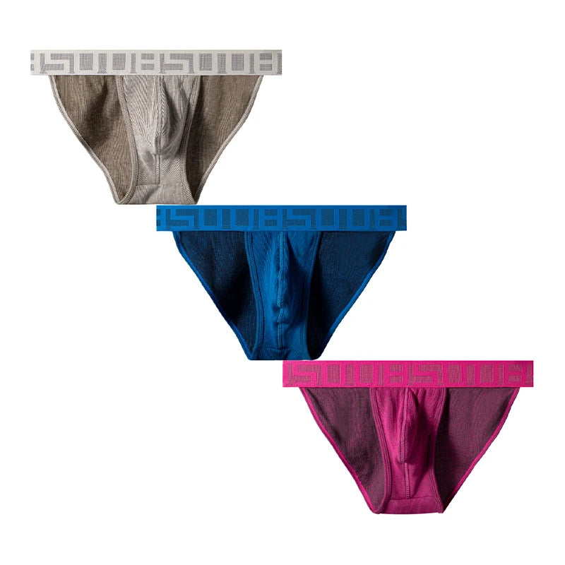 3PCS New Arrival Sexy Man Underwear Briefs Comfortable Men's Briefs Jockstrap Bikini Gay Underwear Innerwear Cuecas BS3125 - Cosmic Twink