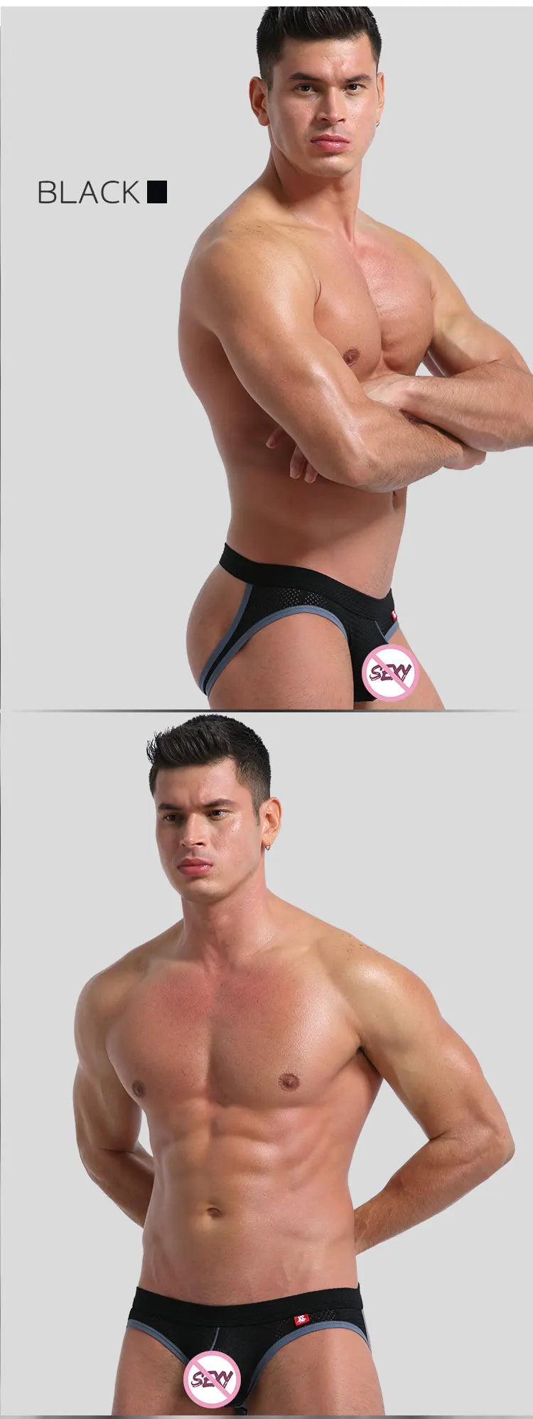 Hot-Selling Mens Sexy Gay Underwear Briefs Jockstrap Briefs G String Thongs Men Gay Penis Pouch Panties Low Rise Male Underpant - Cosmic Twink