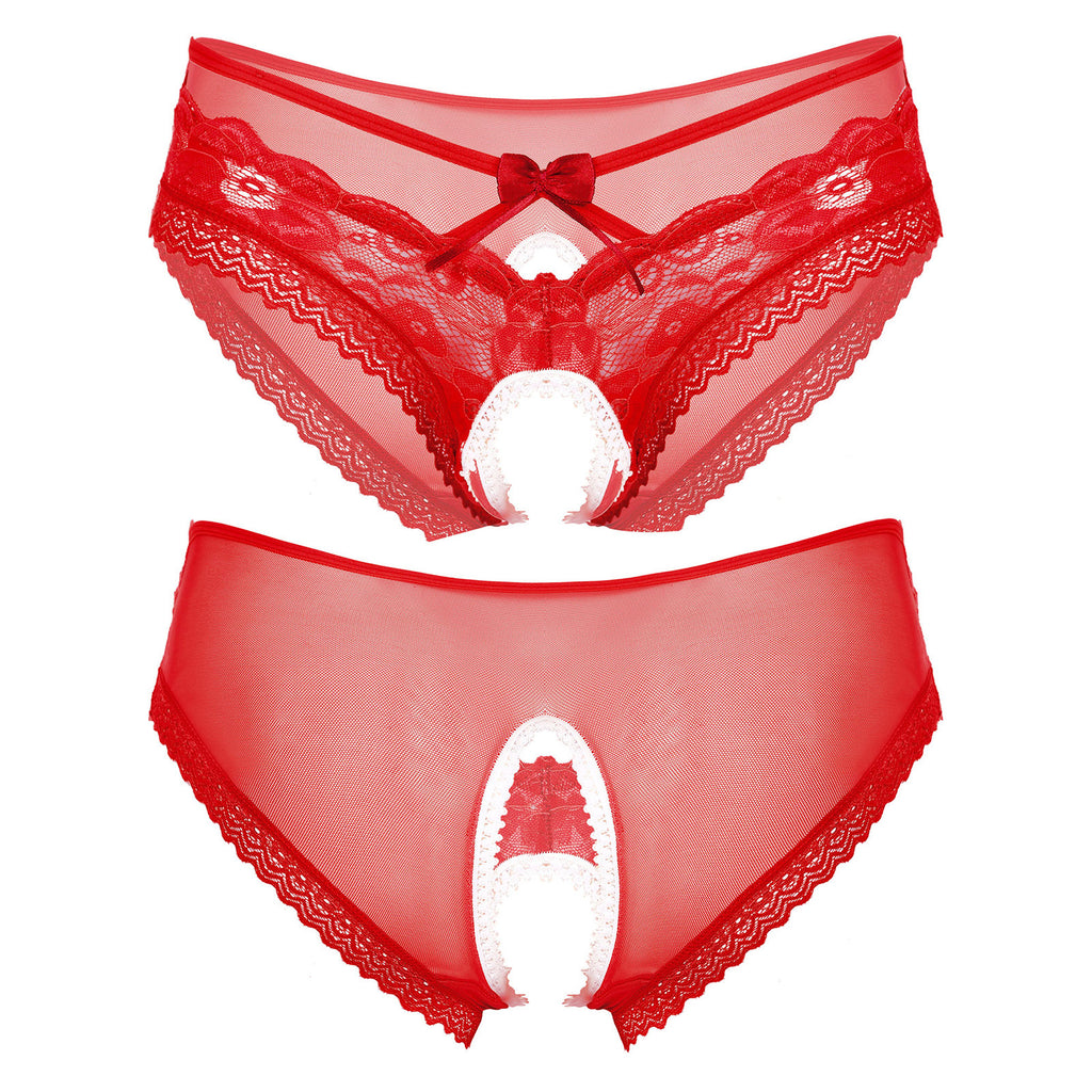 Mens Sexy Panties Lingerie Gay Male Sexy Briefs Underwear See-Through Mesh Strappy Crotchless Underpants - Cosmic Twink
