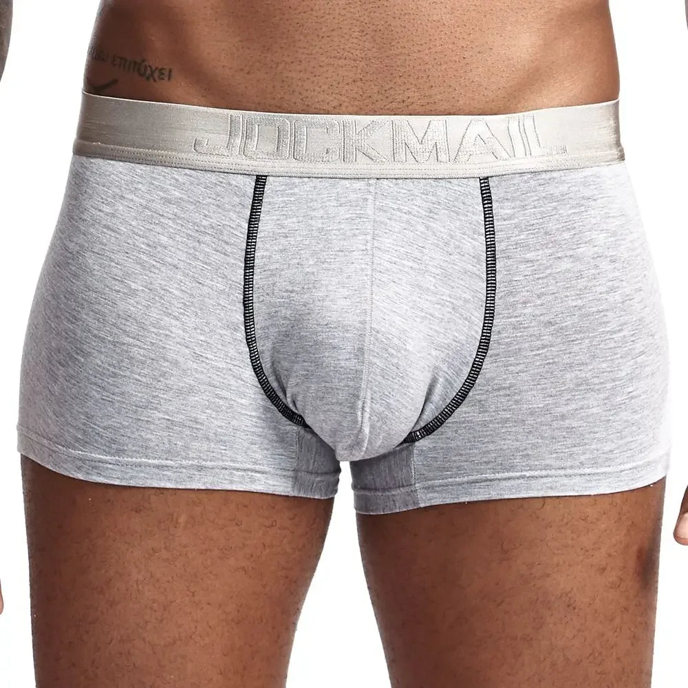 JOCKMAIL Male Panties Breathable Boxers Cotton Sexy Men Underwear U convex pouch Gay Underpants Printed 17 models boxershorts - Cosmic Twink