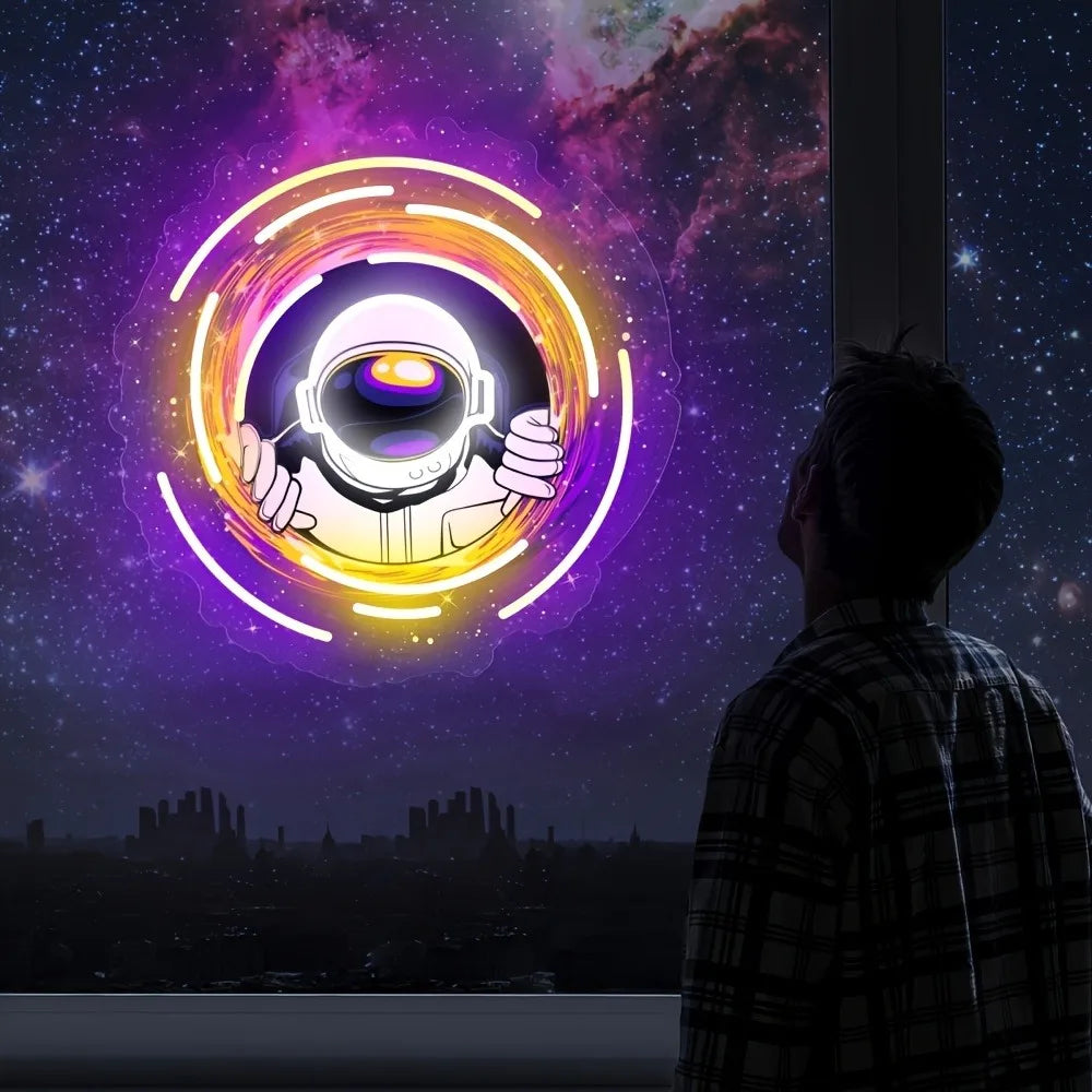 Astronaut Neon Sign Home Wall Decor USB Powered Dimmable Suitable for Game Room Party Art Shop Decor Gifts for Friends - Cosmic Twink