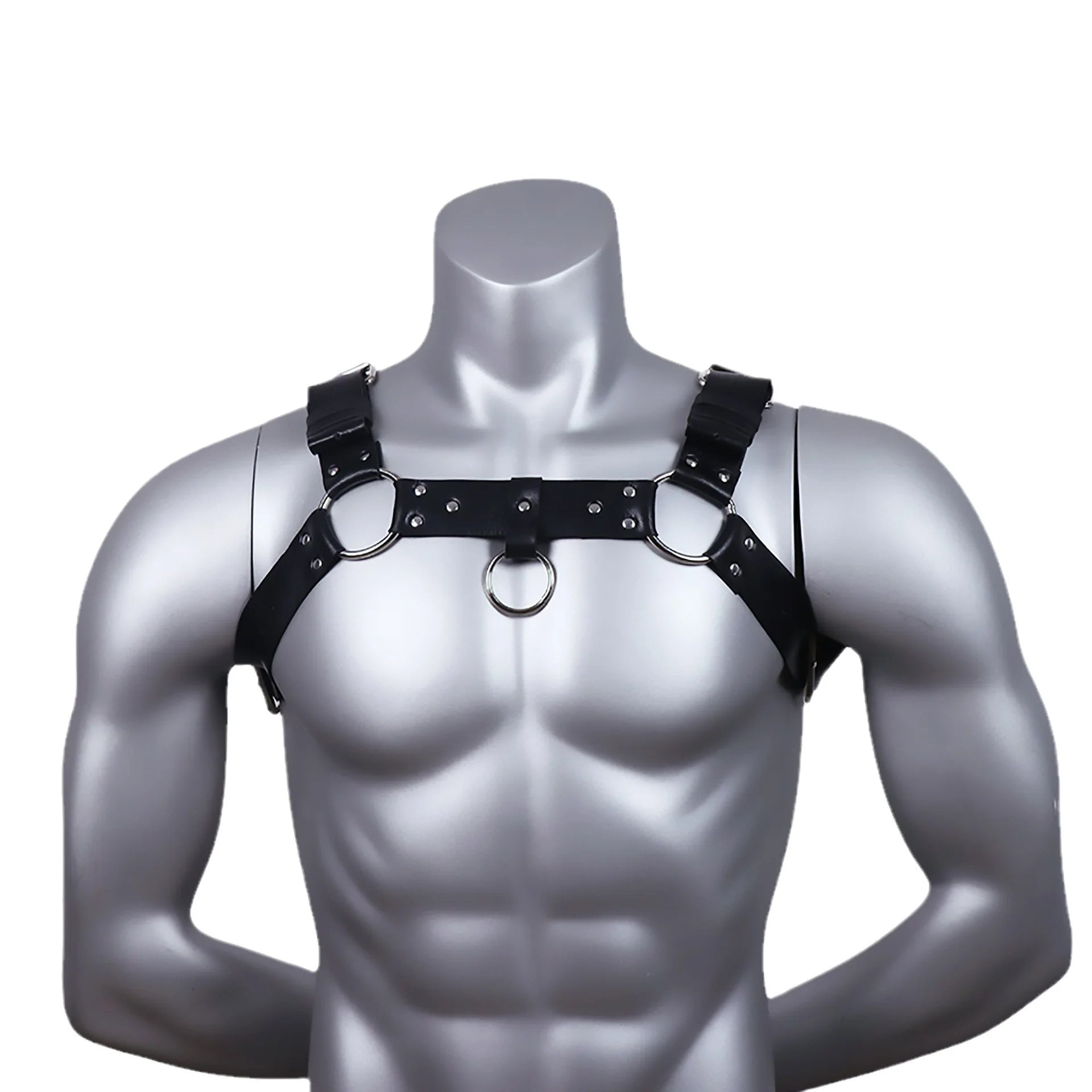 Gay Rave Harness Fetish Men Sexual Harness Belts Adjustable Leather Tops Body Chest Strap Erotic Rave Gay Clothing For BDSM - Cosmic Twink