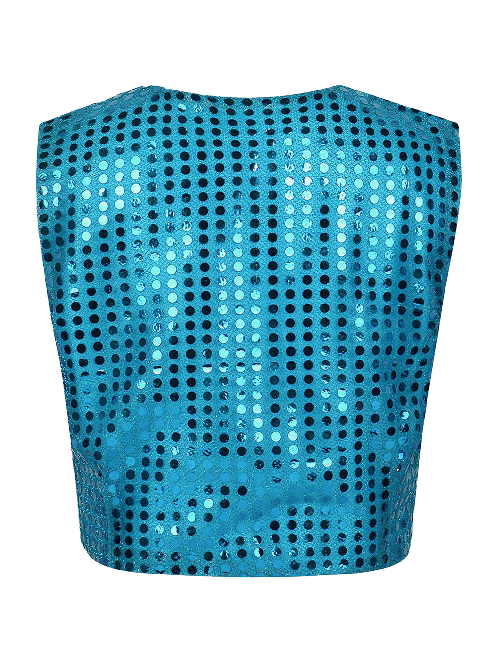 Mens Shiny Sequined Vest Tops V Neck Disco Irregular Hem Waistcoat Hiphop Jazz Dance Festival Rave Outfits Performance Costume - Cosmic Twink