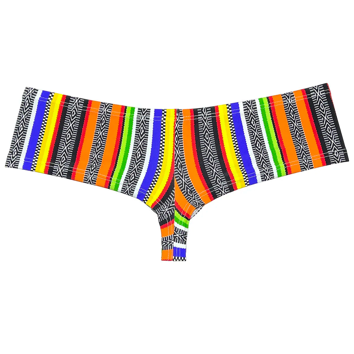 Sexy Mens Print Swim Thongs Ultrathin Quick-dry Swimwear Low-rise Bikini-Style Back Briefs Underwear Elastic Boxer Shorts Beach - Cosmic Twink