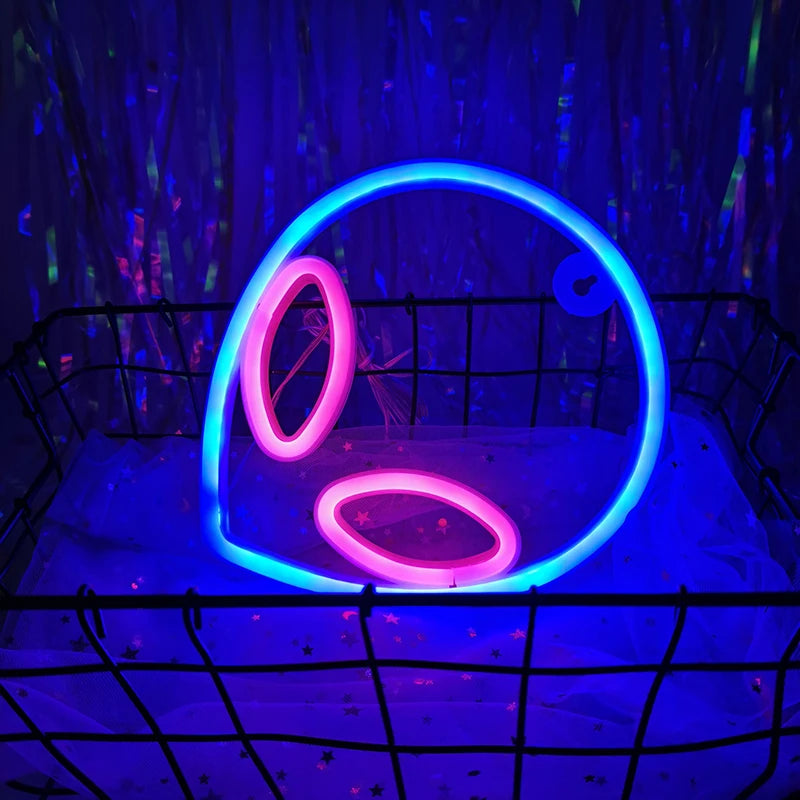 Alien LED Neon Signs Light Logo Gaming Wall lamp Funny Alien Atmosphere Lighting for Kids Gift Game Office Party Camping Decor - Cosmic Twink