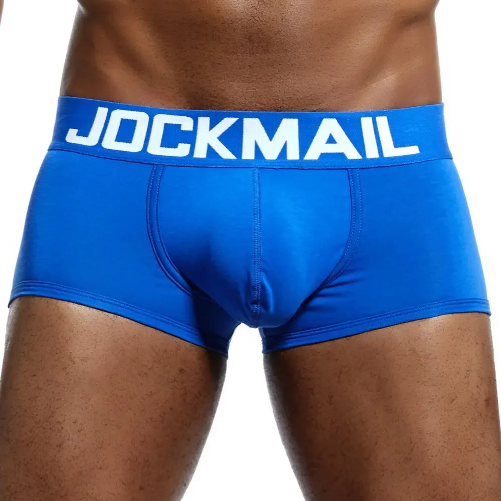 JOCKMAIL Male Panties Breathable Boxers Cotton Sexy Men Underwear U convex pouch Gay Underpants Printed 17 models boxershorts - Cosmic Twink
