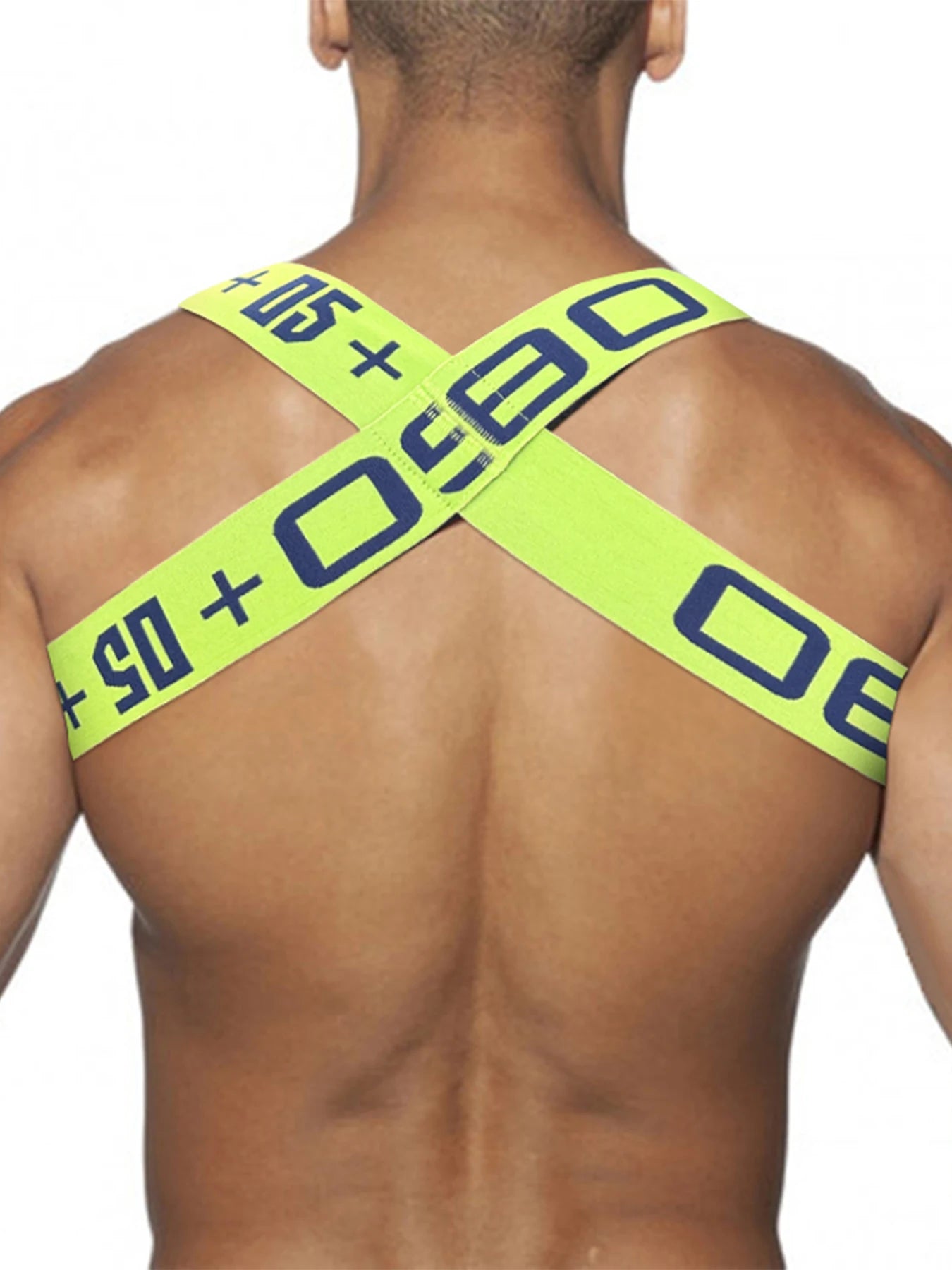 1PC Men Sexy Shoulder Straps Chest Bondage Elastic Band Harness Muscle Halter Belt Men Bodysuite Gay Clubwear Club Party Costume - Cosmic Twink
