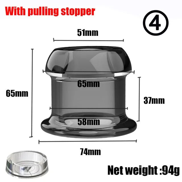Hollow Speculum Peeking Anal Beads Butt Plug with Stopper Expander Tunnel Transparent Anus Dilation Adult Women Men Gay - Cosmic Twink