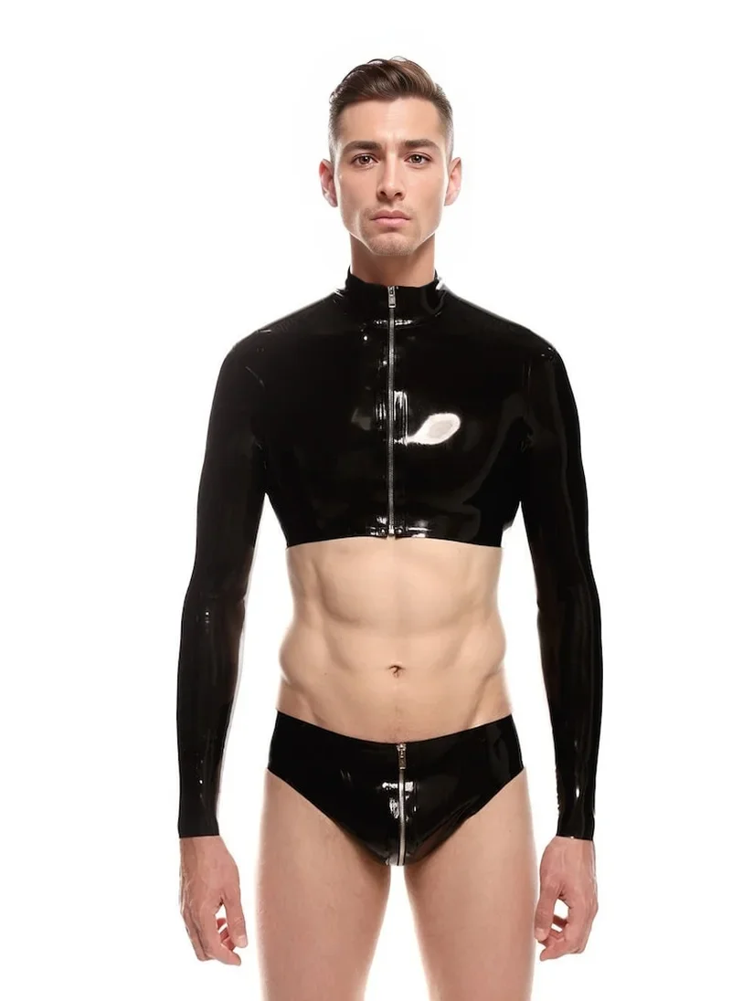 fetish Latex underwea Mens  rubber Comfortable Gay Men Sexy Underwear Thong Men Jockstrap Thongs And G strings Sexi - Cosmic Twink