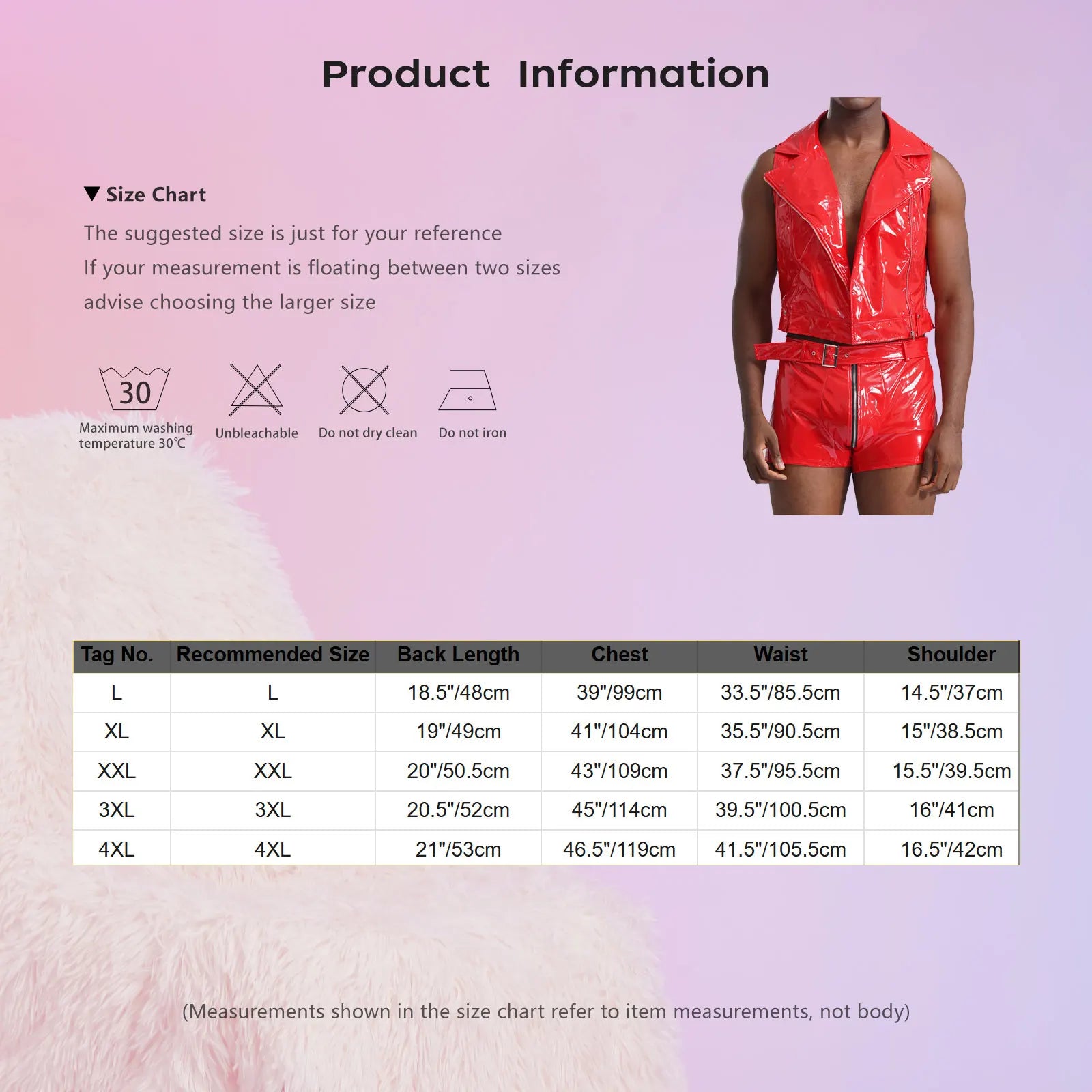 Men Pole Dancing Performance Outfit Wet Look Patent Leather Zipper Tank Top with Boxer Shorts Belt Rave Party Nightclub Clubwear - Cosmic Twink