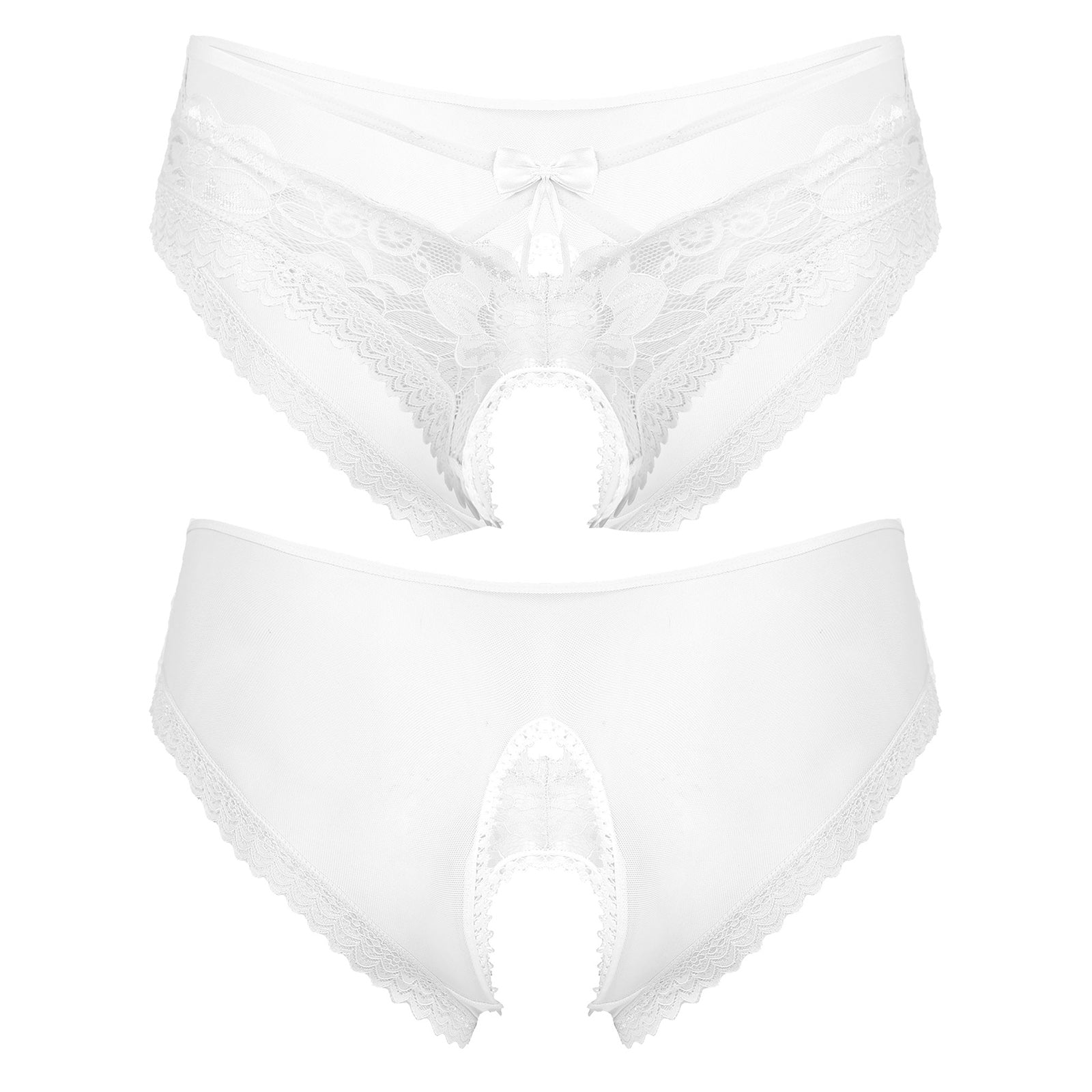 Mens Sexy Panties Lingerie Gay Male Sexy Briefs Underwear See-Through Mesh Strappy Crotchless Underpants - Cosmic Twink