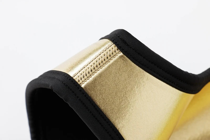 Harness Men Strap Costume Sexy Shoulder Bondage Chest Lingerie Metal Shaper Gay Men Underwear Neoprene & Metallic Leather Top - Cosmic Twink