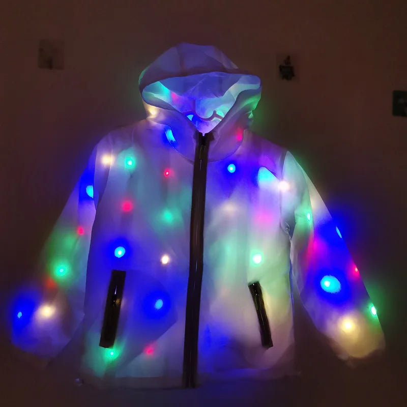 Glowing vest lumnious jacket with led lights Rave performance Dress for dancing man women night running led costume - Cosmic Twink