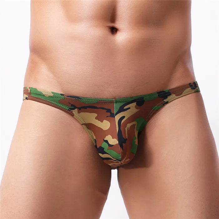 Cool Summer Hot Men's Nylon Bikini Briefs Calzoncillos Seamless Gay Underwear Camouflage Pouch Sexy Men Lingerie - Cosmic Twink