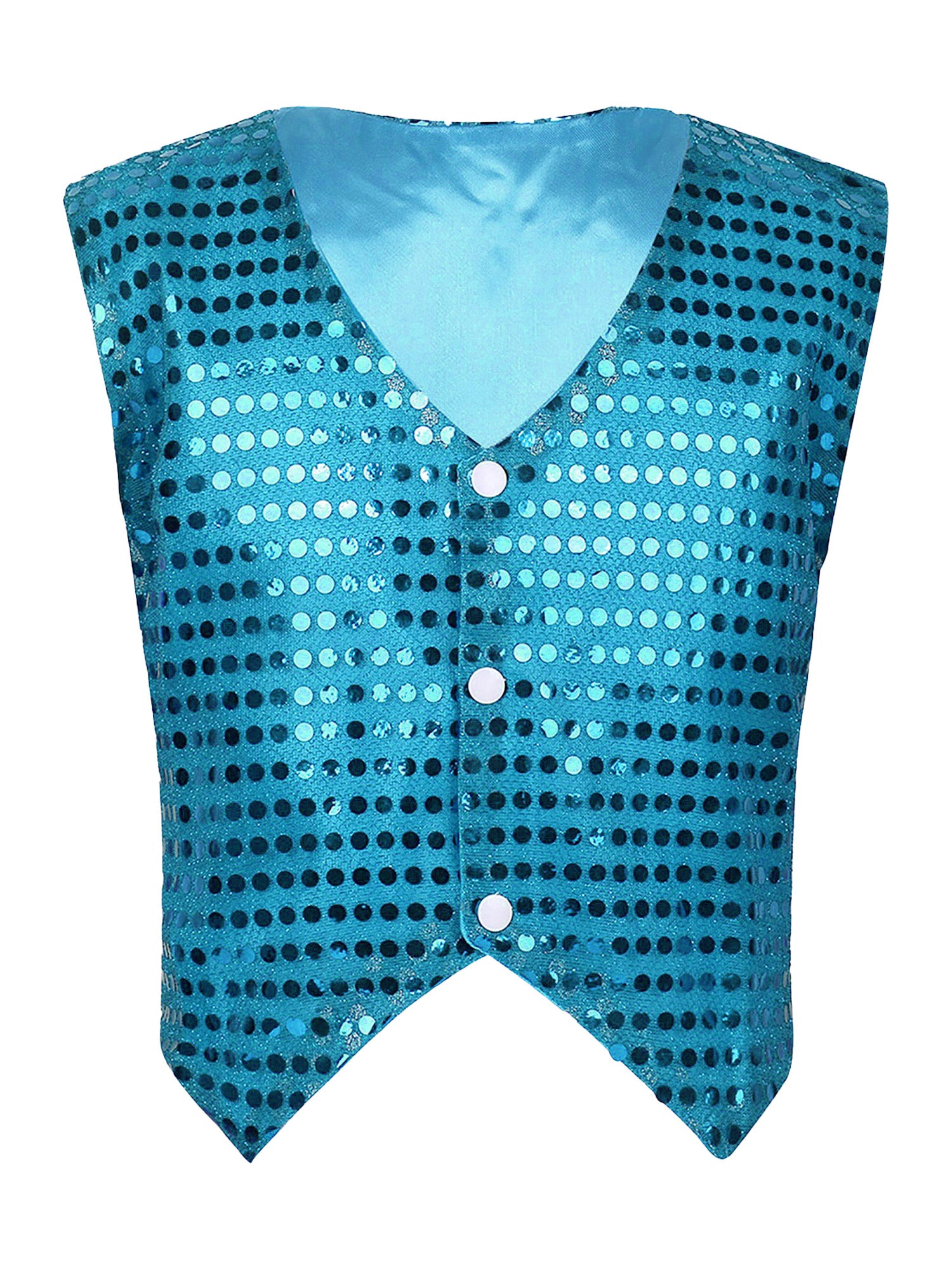 Mens Shiny Sequined Vest Tops V Neck Disco Irregular Hem Waistcoat Hiphop Jazz Dance Festival Rave Outfits Performance Costume - Cosmic Twink