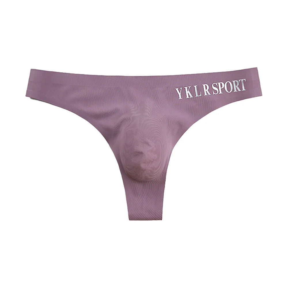 Men G-strings Men's Seamless Sexy Sports Fitness Panties Thin Low Waist Briefs Male Underwear Super Comfortable Plus Size - Cosmic Twink