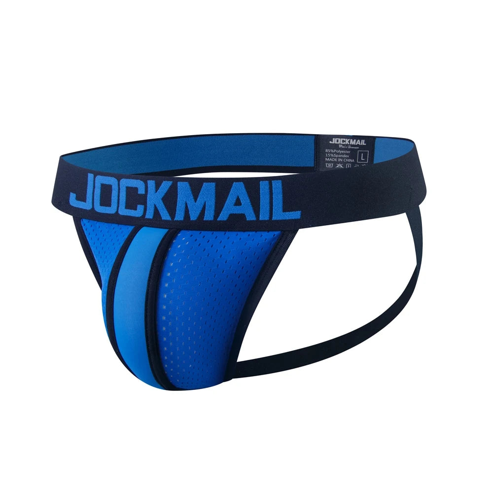 JOCKMAIL Strap Men Underwear Penis Pouch Briefs Camouflage Men Thong Sexy Gay Jockstrap Mesh Male Panties Cueca Tanga Hombre - Cosmic Twink