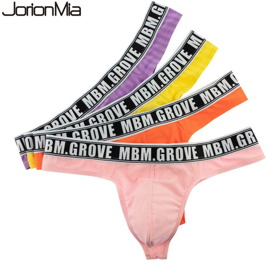 4pcs Gay Underwear Men Thongs Jockstrap Men Mesh G Strings Thong Underwear Sissy Tanga Hombre Breathable Sexy Lingerie for Men - Cosmic Twink