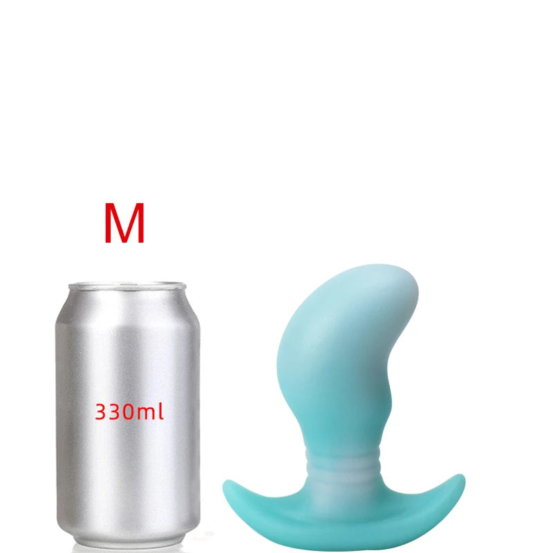 Glow in The Dark Colorful Silicone Buttocks Butt Plug Soft Women's Gay Men Prostate Massager - Cosmic Twink
