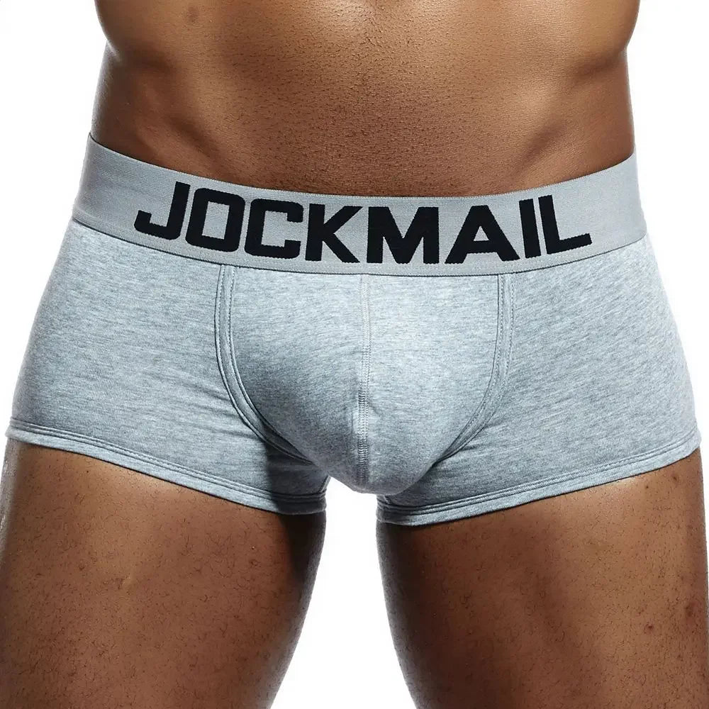 JOCKMAIL Male Panties Breathable Boxers Cotton Sexy Men Underwear U convex pouch Gay Underpants Printed 17 models boxershorts - Cosmic Twink