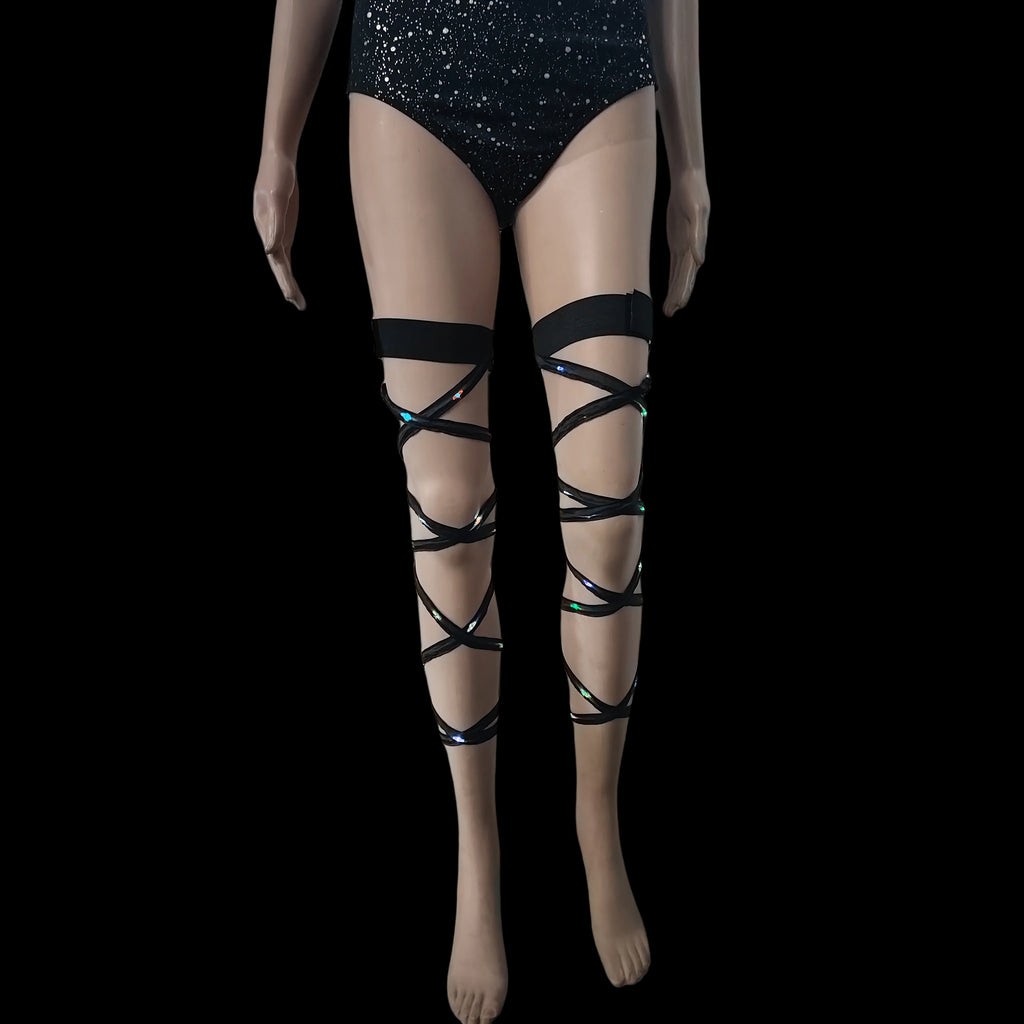 New Women's LED Rave Leg Wraps clothing accessories Personality Fashion Suitable For Multiple Scenarios LED lights Up Leg Wraps - Cosmic Twink