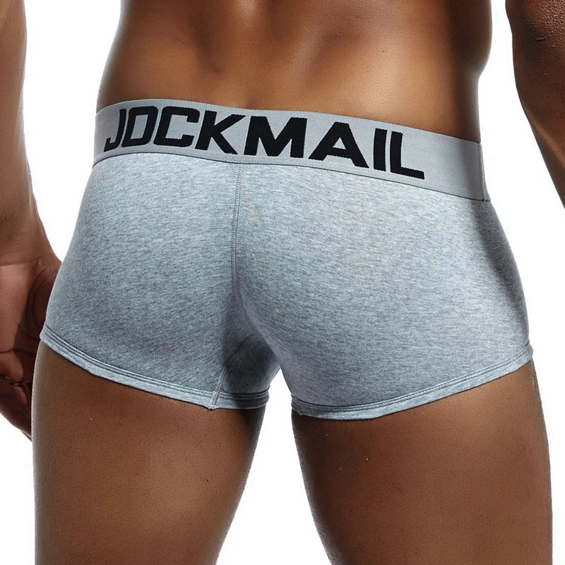 JOCKMAIL Male Panties Breathable Boxers Cotton Sexy Men Underwear U convex pouch Gay Underpants Printed 17 models boxershorts - Cosmic Twink