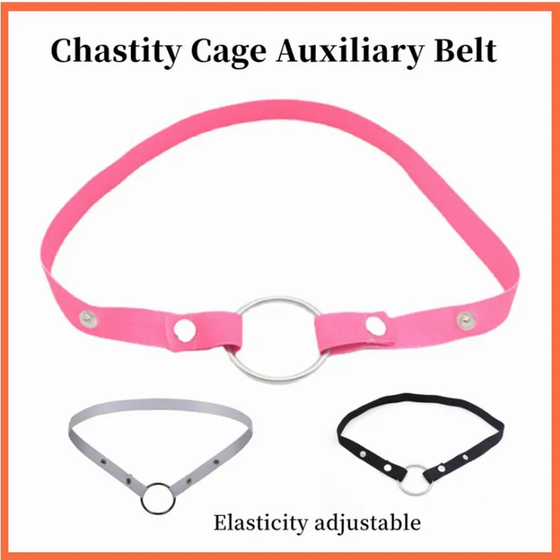 Male Bondage Penis Ring Multicolor Chastity Cage Auxiliary Belt Scrotal Cock Sexy Toys For Sissy Gay Accessories For Couples 18+ - Cosmic Twink
