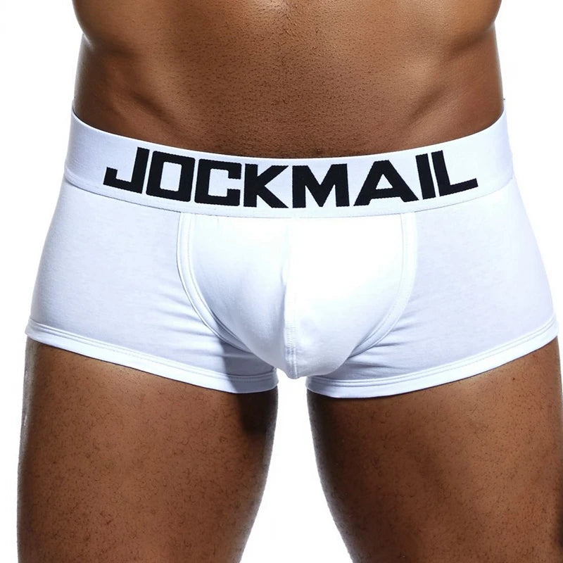 JOCKMAIL Male Panties Breathable Boxers Cotton Sexy Men Underwear U convex pouch Gay Underpants Printed 17 models boxershorts - Cosmic Twink