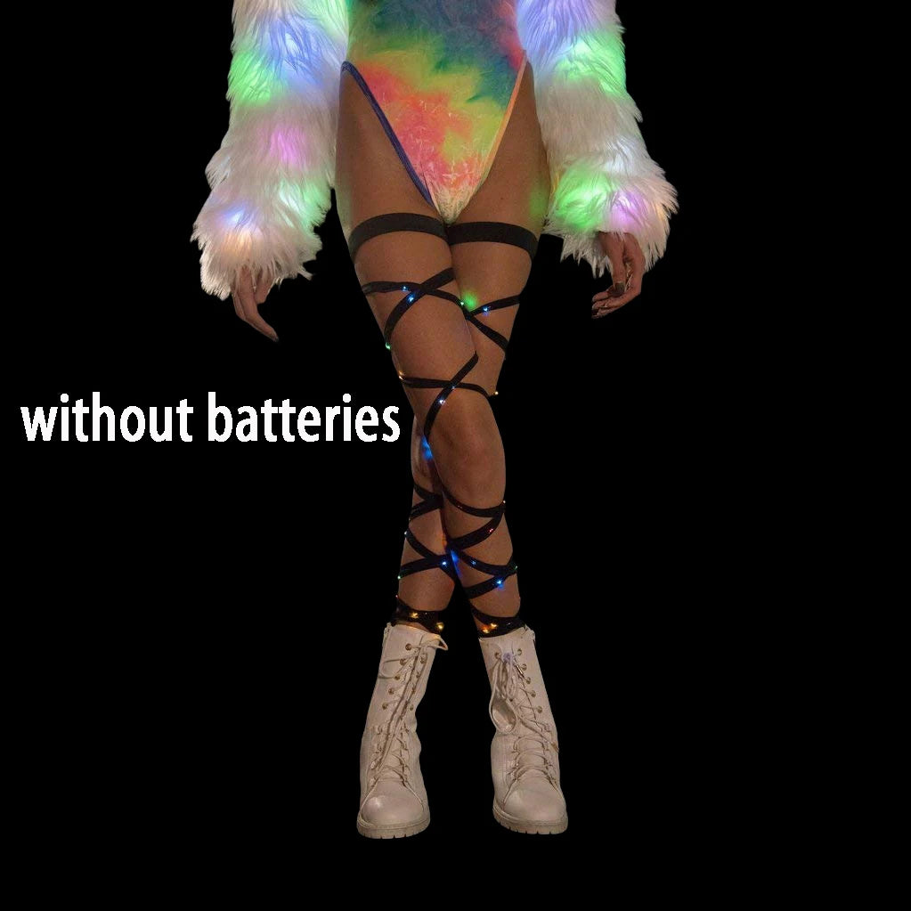 New Women's LED Rave Leg Wraps clothing accessories Personality Fashion Suitable For Multiple Scenarios LED lights Up Leg Wraps - Cosmic Twink
