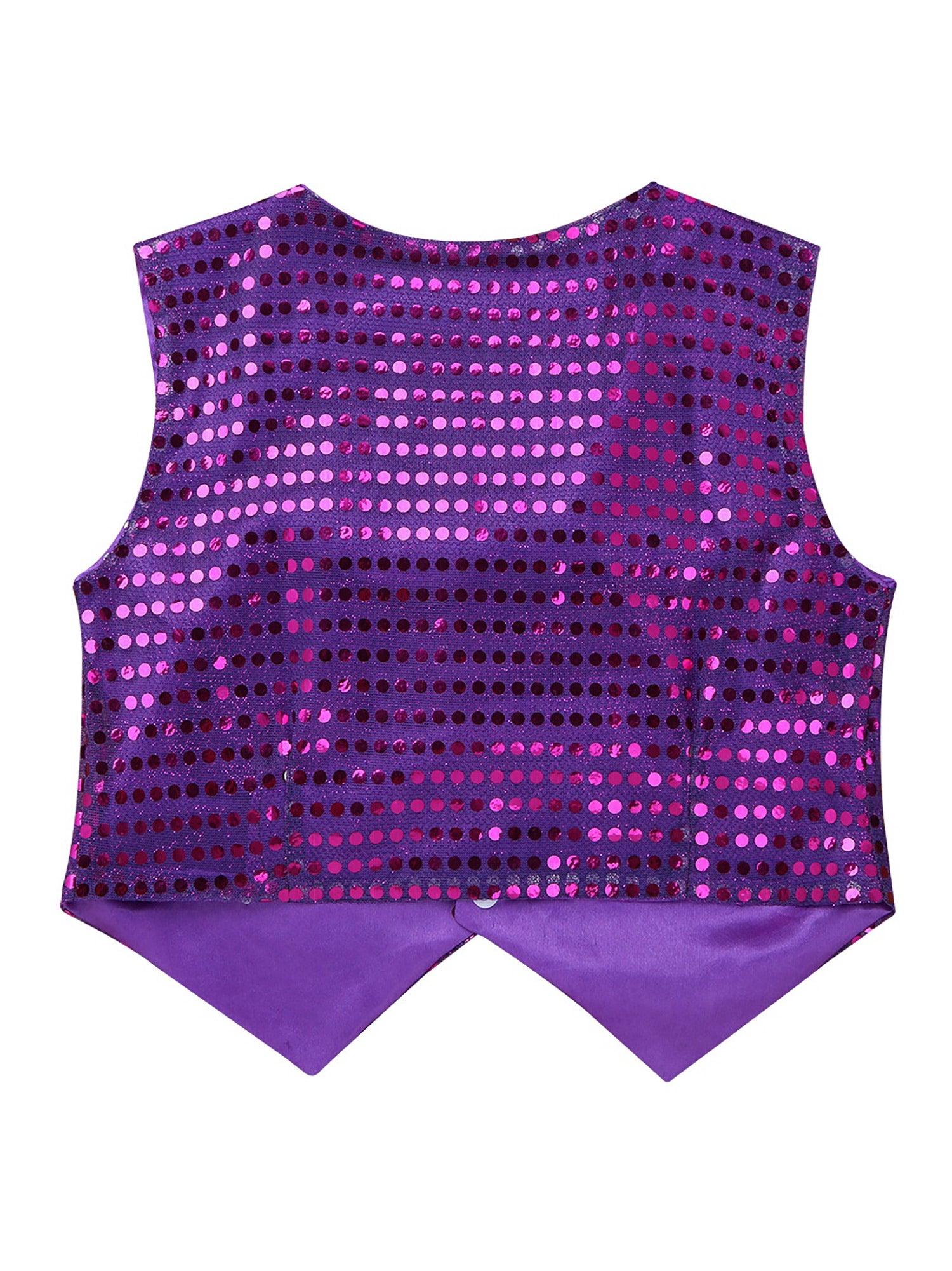 Mens Shiny Sequined Vest Tops V Neck Disco Irregular Hem Waistcoat Hiphop Jazz Dance Festival Rave Outfits Performance Costume - Cosmic Twink