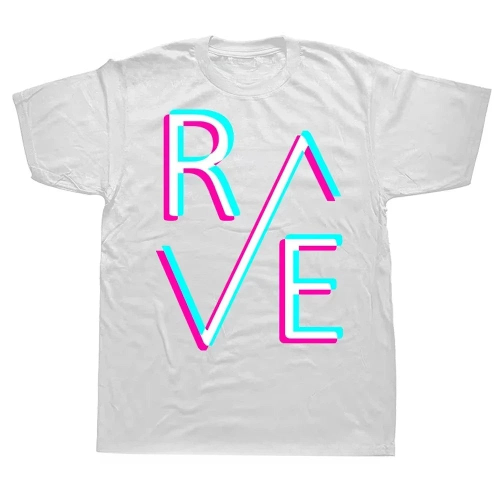 Techno Rave T Shirt Dj Electronic Dance Music Summer Graphic Cotton Streetwear Short Sleeve Birthday Gifts T-shirt Mens Clothing - Cosmic Twink