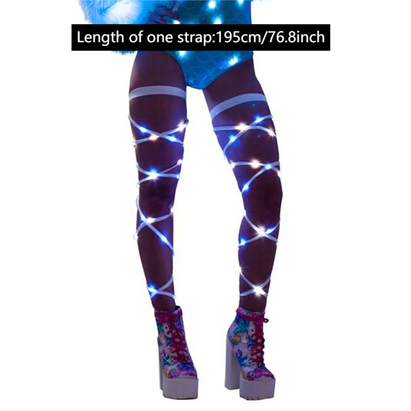 New Women's LED Rave Leg Wraps clothing accessories Personality Fashion Suitable For Multiple Scenarios LED lights Up Leg Wraps - Cosmic Twink