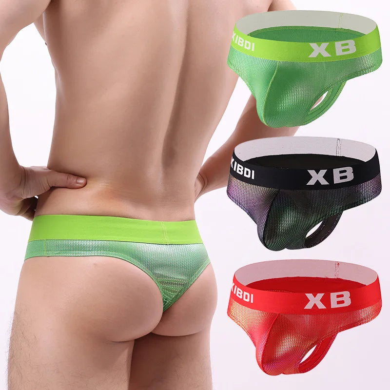 Gay Fashionable Bikini for Men Sexy T Back Thong Breathable Comfortable Bulge Pouch G String Homme Nightclub Performance Panties