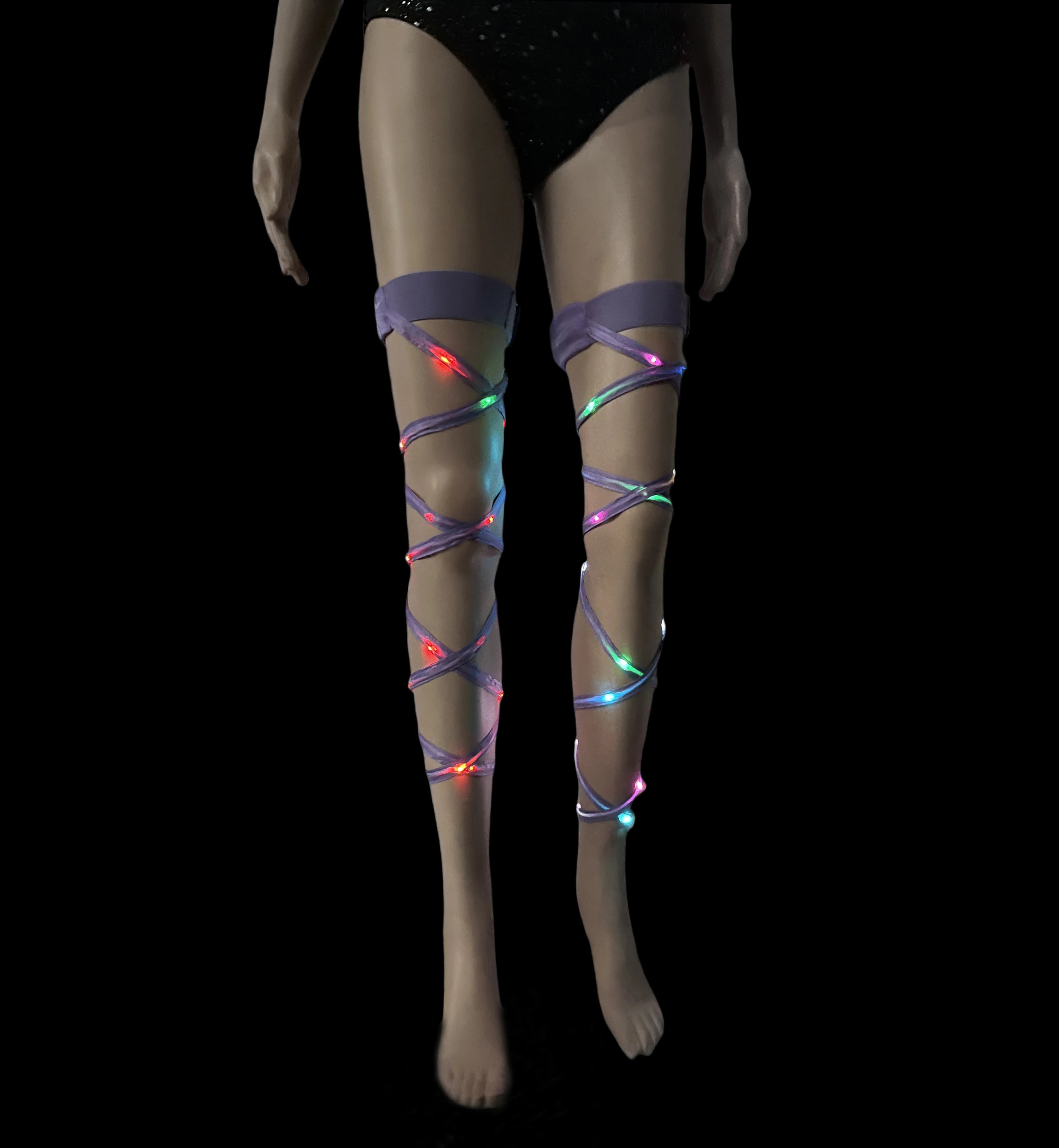 New Women's LED Rave Leg Wraps clothing accessories Personality Fashion Suitable For Multiple Scenarios LED lights Up Leg Wraps - Cosmic Twink