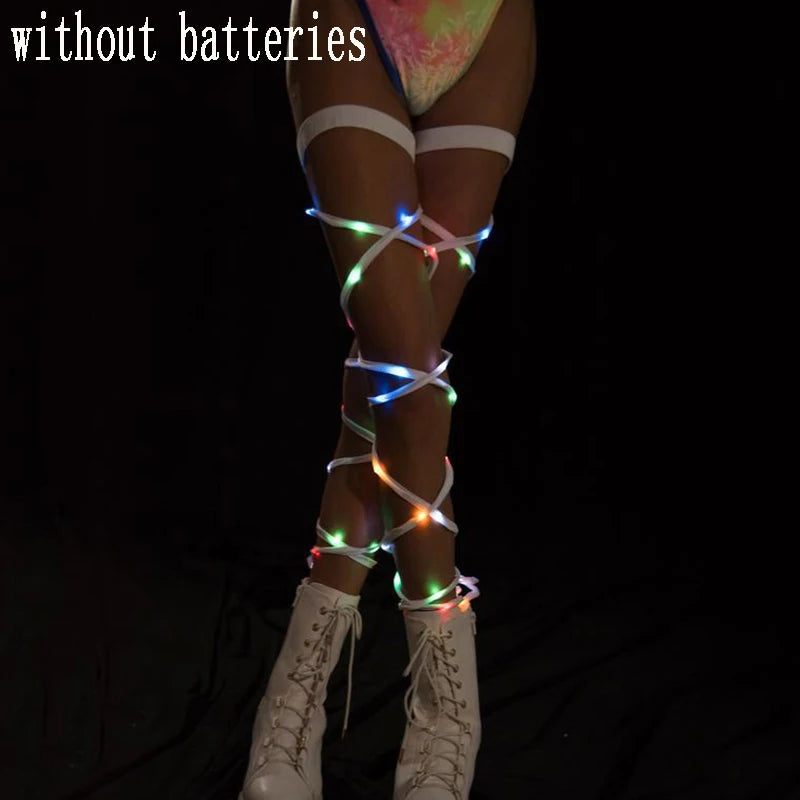 New Women's LED Rave Leg Wraps clothing accessories Personality Fashion Suitable For Multiple Scenarios LED lights Up Leg Wraps - Cosmic Twink