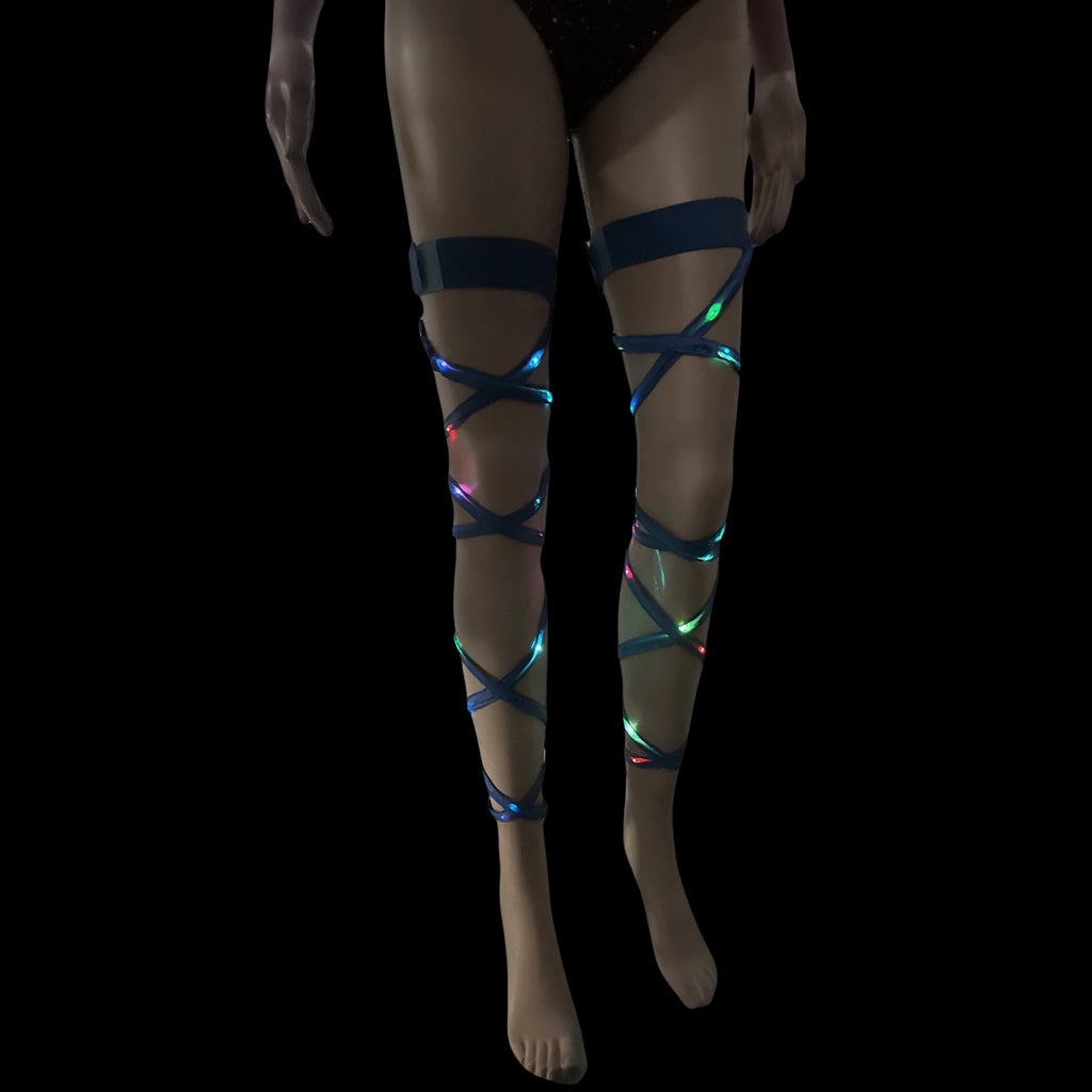New Women's LED Rave Leg Wraps clothing accessories Personality Fashion Suitable For Multiple Scenarios LED lights Up Leg Wraps - Cosmic Twink