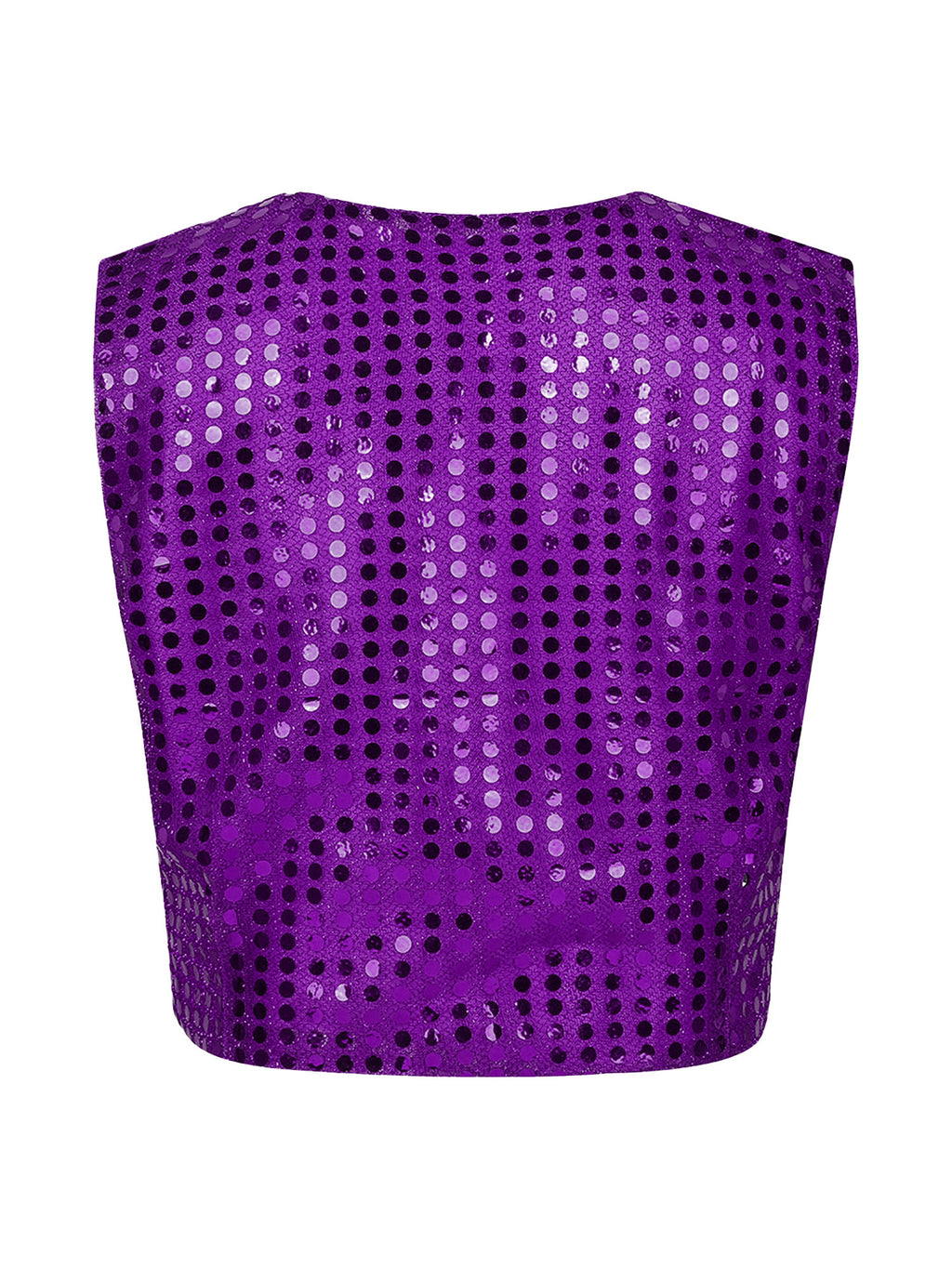 Mens Shiny Sequined Vest Tops V Neck Disco Irregular Hem Waistcoat Hiphop Jazz Dance Festival Rave Outfits Performance Costume - Cosmic Twink